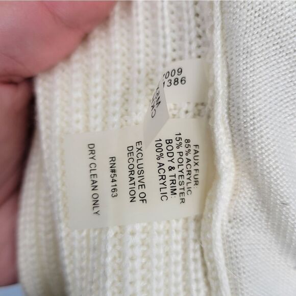 Calvin Klein Women's Cream Tan Faux Fur Longline Duster Vest Women's Large - Picture 10 of 13